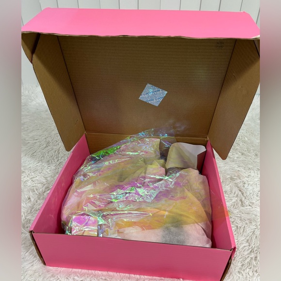 💔SOLD💔 SUGAR THRILLZ Bisou Baby Ruffle Bow Satin Platform Heels  Loafers Pink 6 - Picture 9 of 9